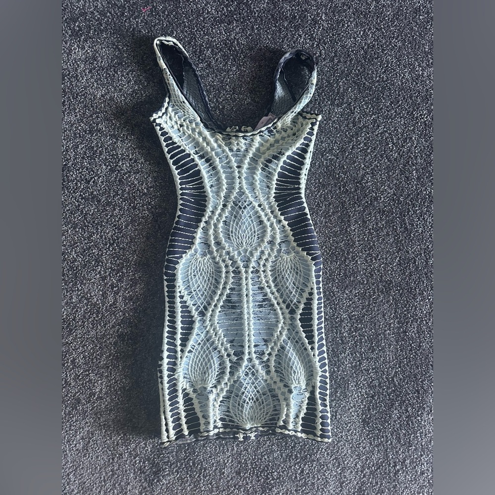 Herve leger , light blue with black dress , size XS like new